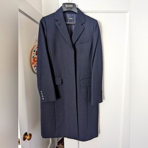 Navy blue J. Crew woolen long coat